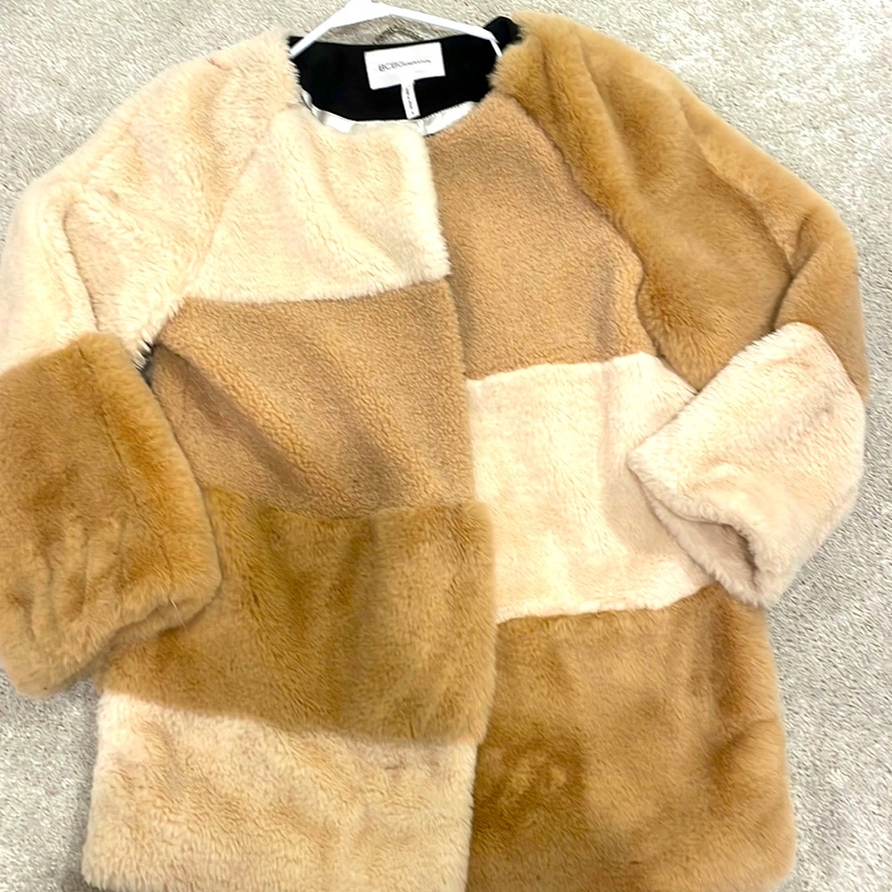 Faux fur button jacket